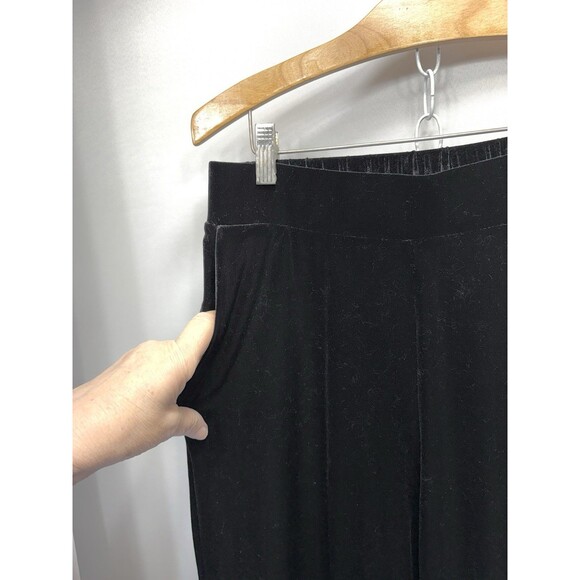 Rachel Zoe Black Velvet High Rise Wide Leg Pull On Pants New Women’s Size M - Picture 3 of 12